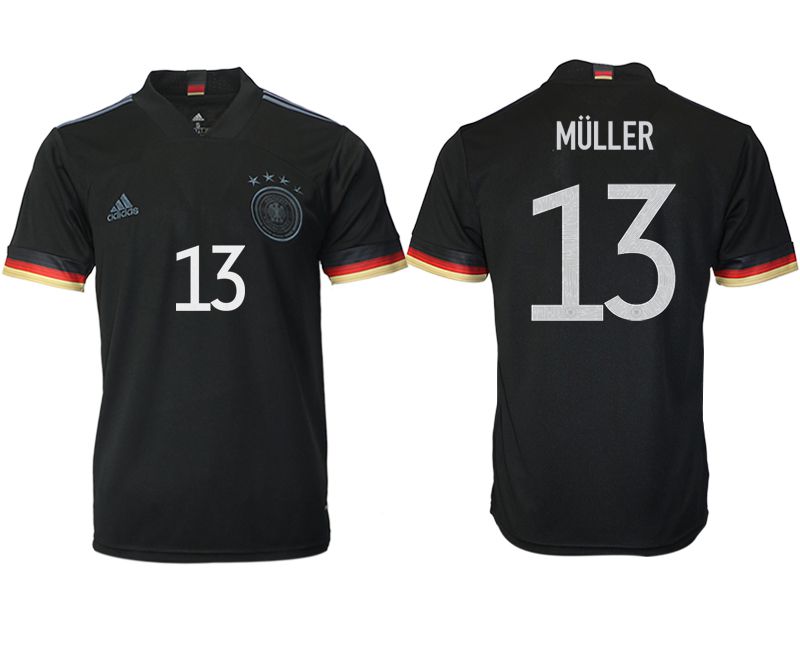 Men 2020-2021 European Cup Germany away aaa version black #13 Adidas Soccer Jersey